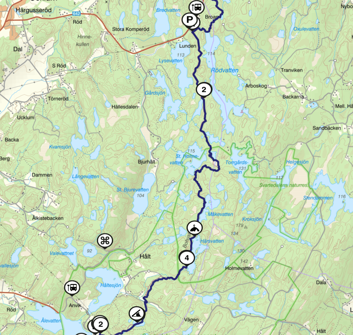 Karta över Bohusleden etapp 9