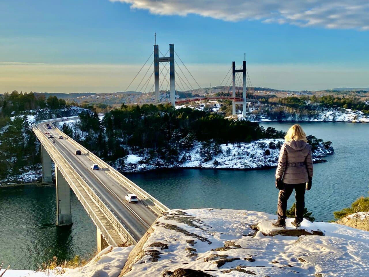 Vy över Tjörnbroarna från Södra Stenungsön