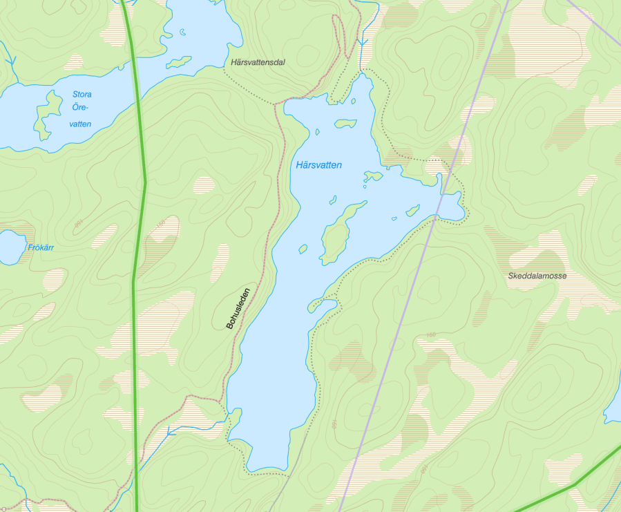 Karta över Härsevatten