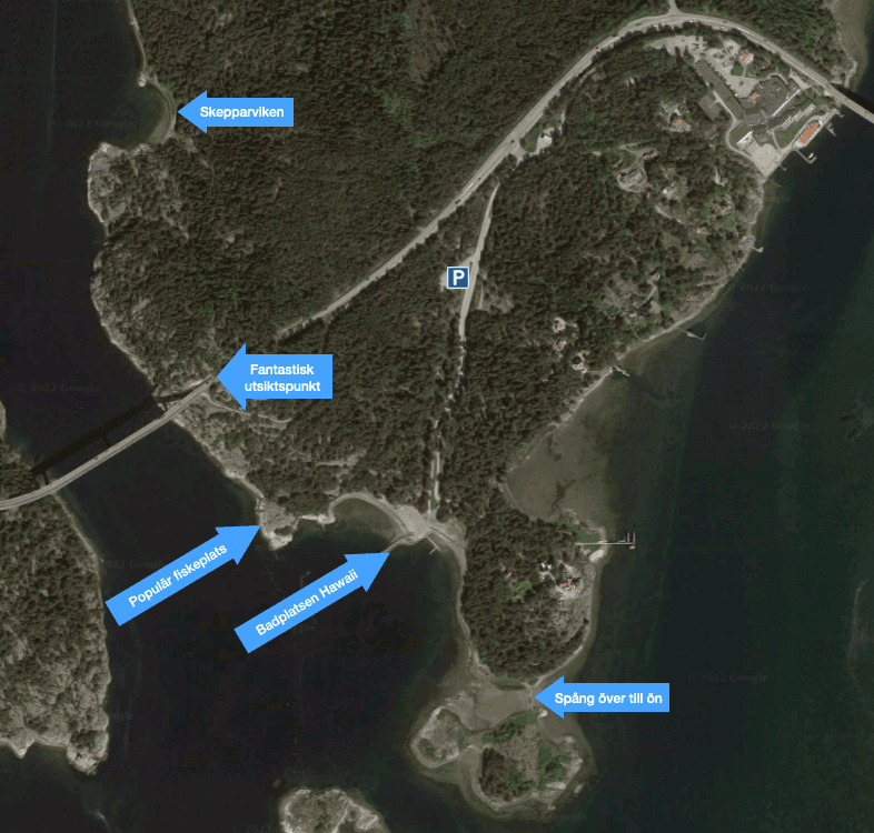 Karta över vandringslederna på Stenungsön