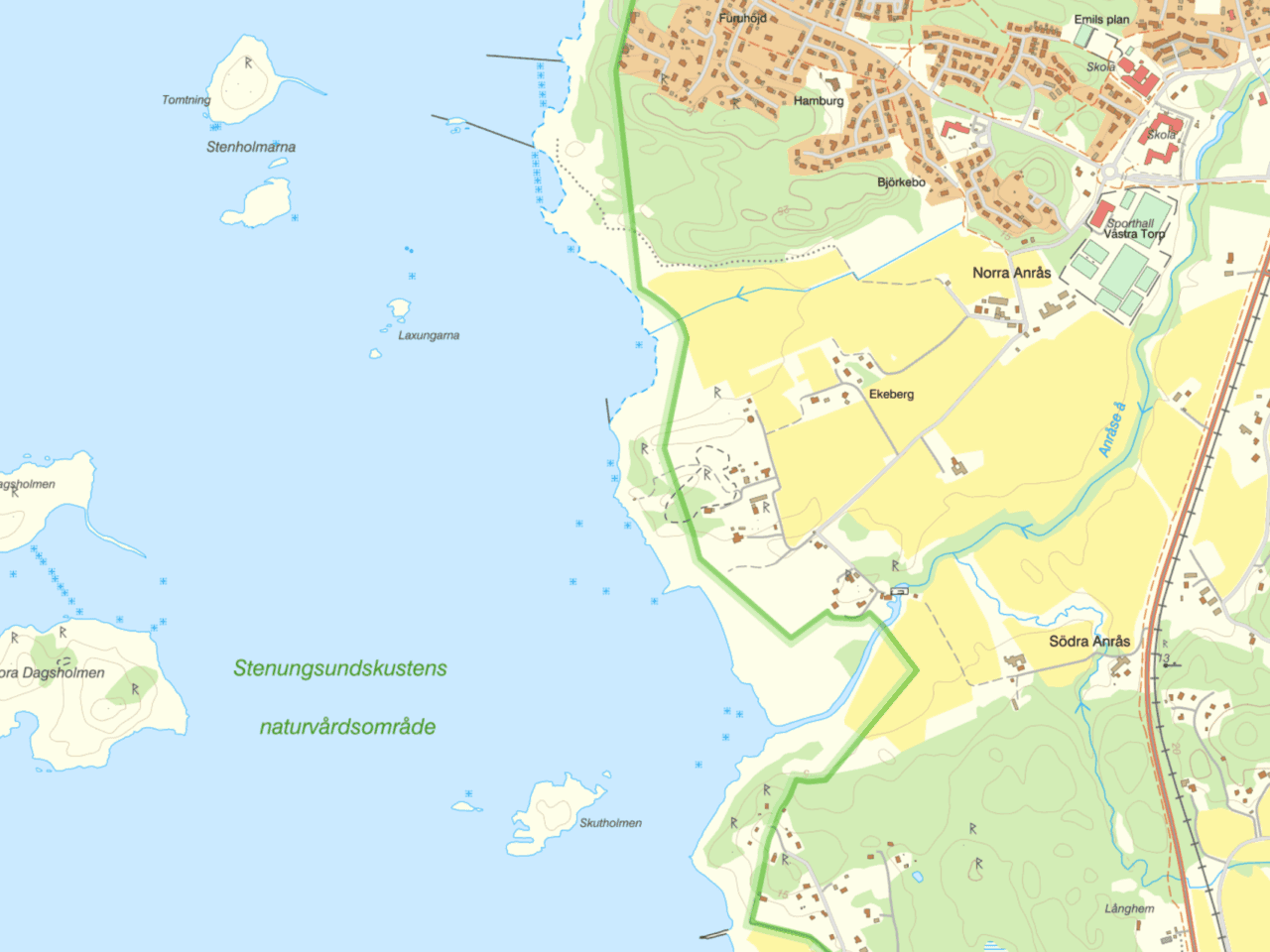 Karta Anråseåns mynning