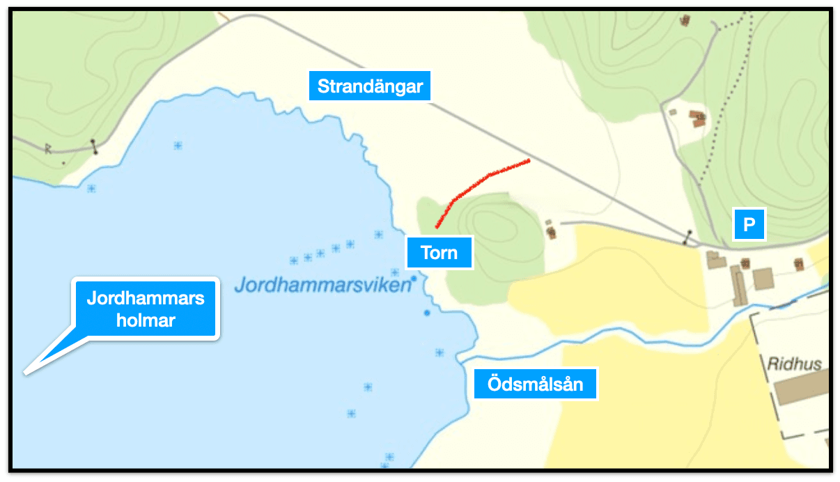 Karta över fågeltorn med omgivningar